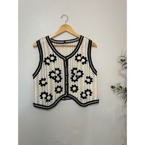 Crochet Floral Vest
